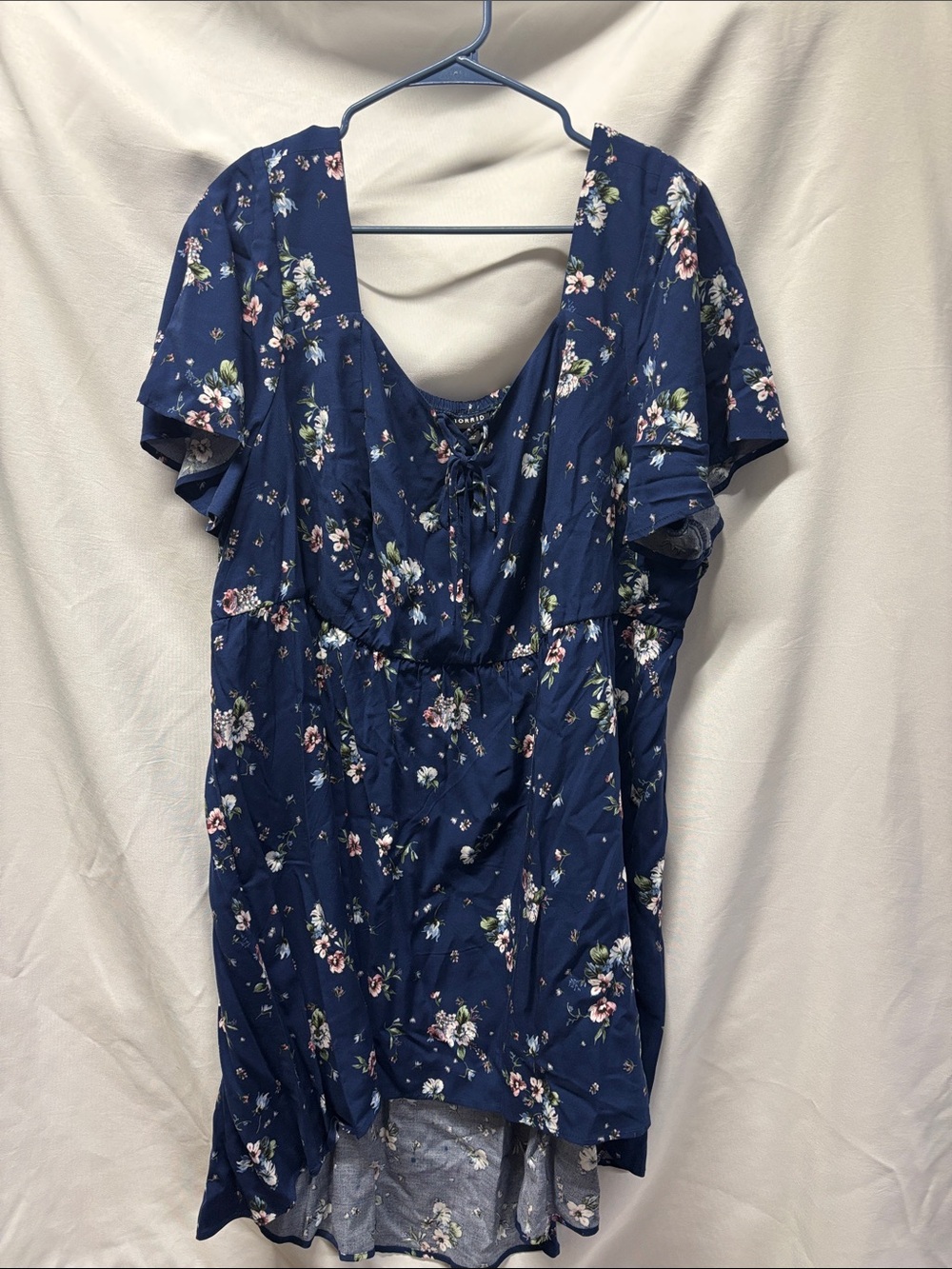 Torrid Navy Floral Scoop Neck Dress